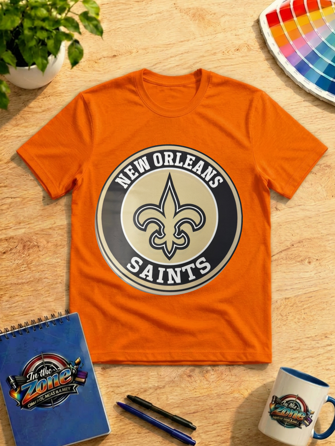New Orleans Saints Fleur-de-Lis Graphic Shirt – Black & Gold Football Fan Tee