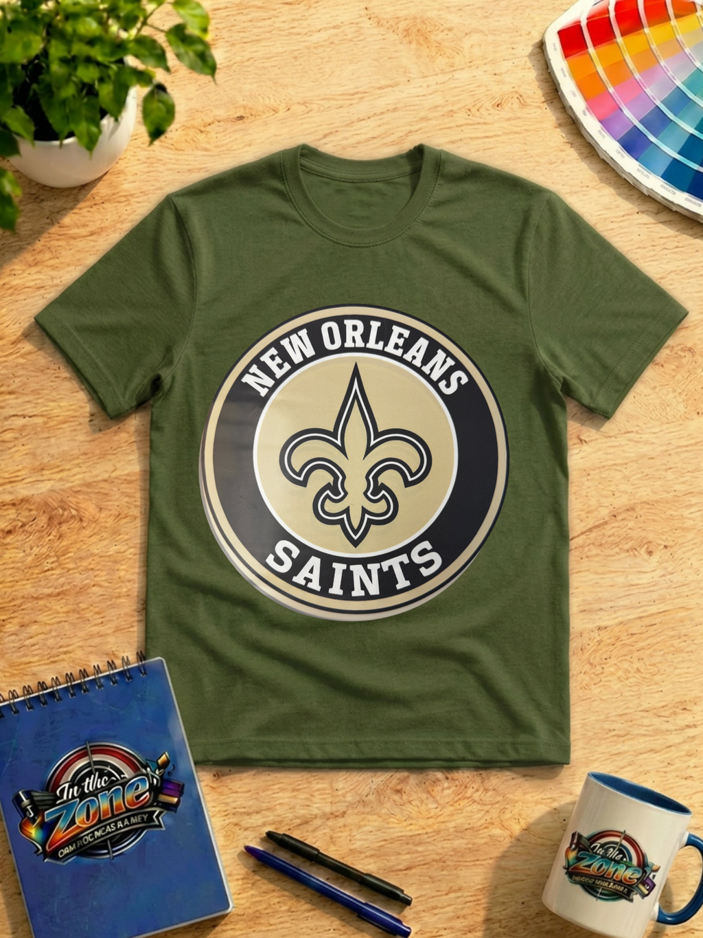 New Orleans Saints Fleur-de-Lis Graphic Shirt – Black & Gold Football Fan Tee