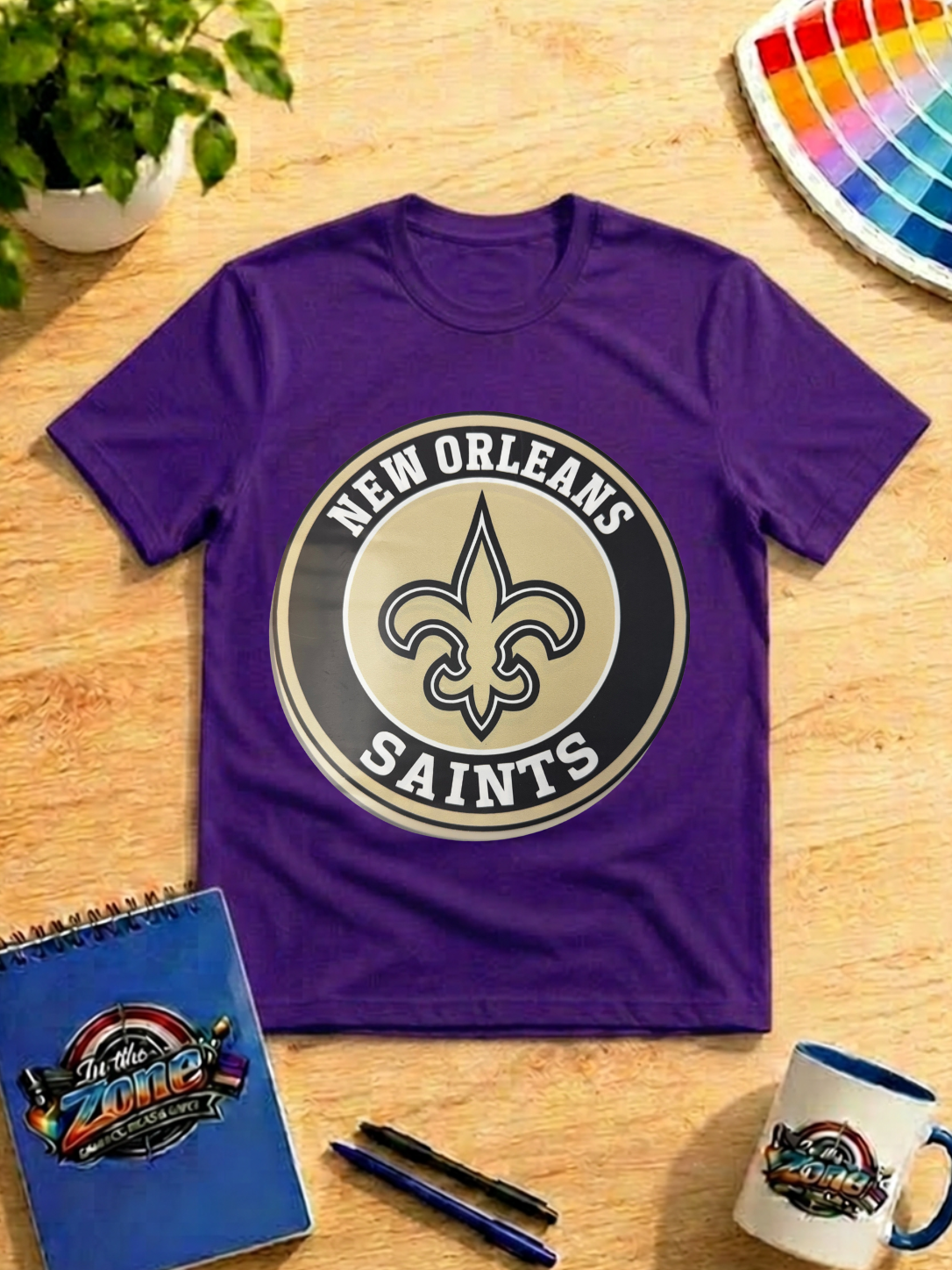New Orleans Saints Fleur-de-Lis Graphic Shirt – Black & Gold Football Fan Tee