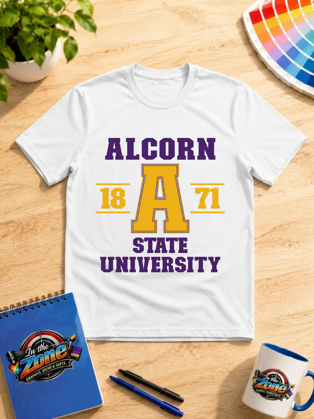 Alcorn State University 1871 Graphic T-Shirt – Purple & Gold College Design