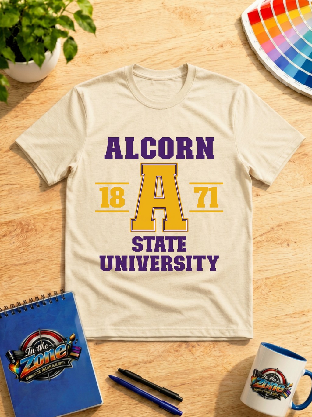 Alcorn State University 1871 Graphic T-Shirt – Purple & Gold College Design