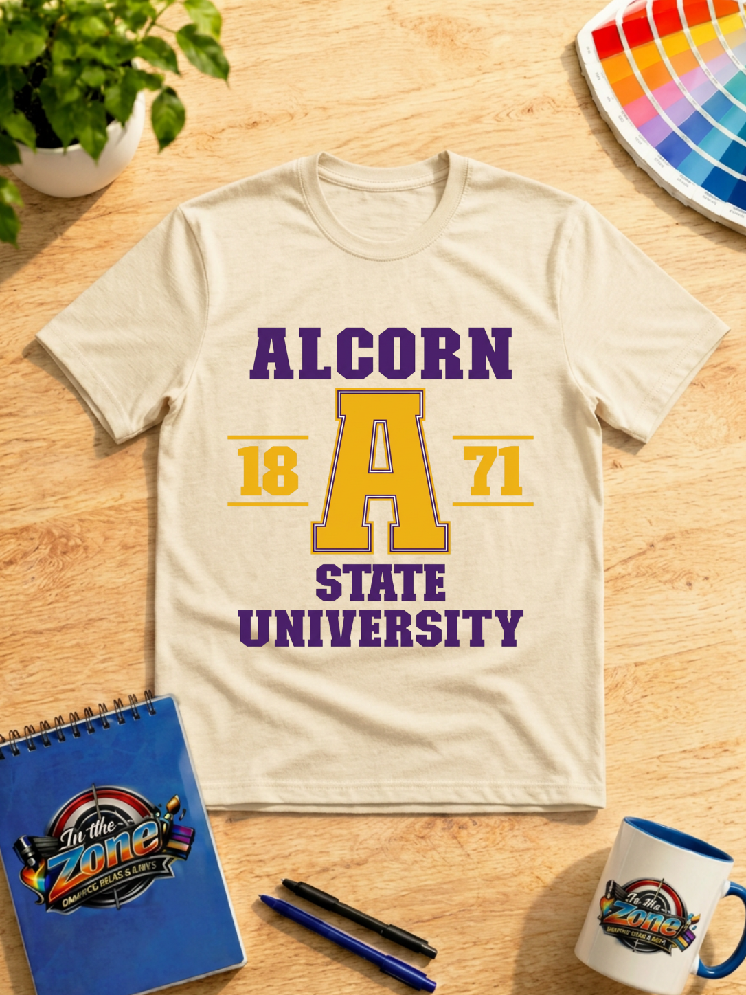 Alcorn State University 1871 Graphic T-Shirt – Purple & Gold College Design