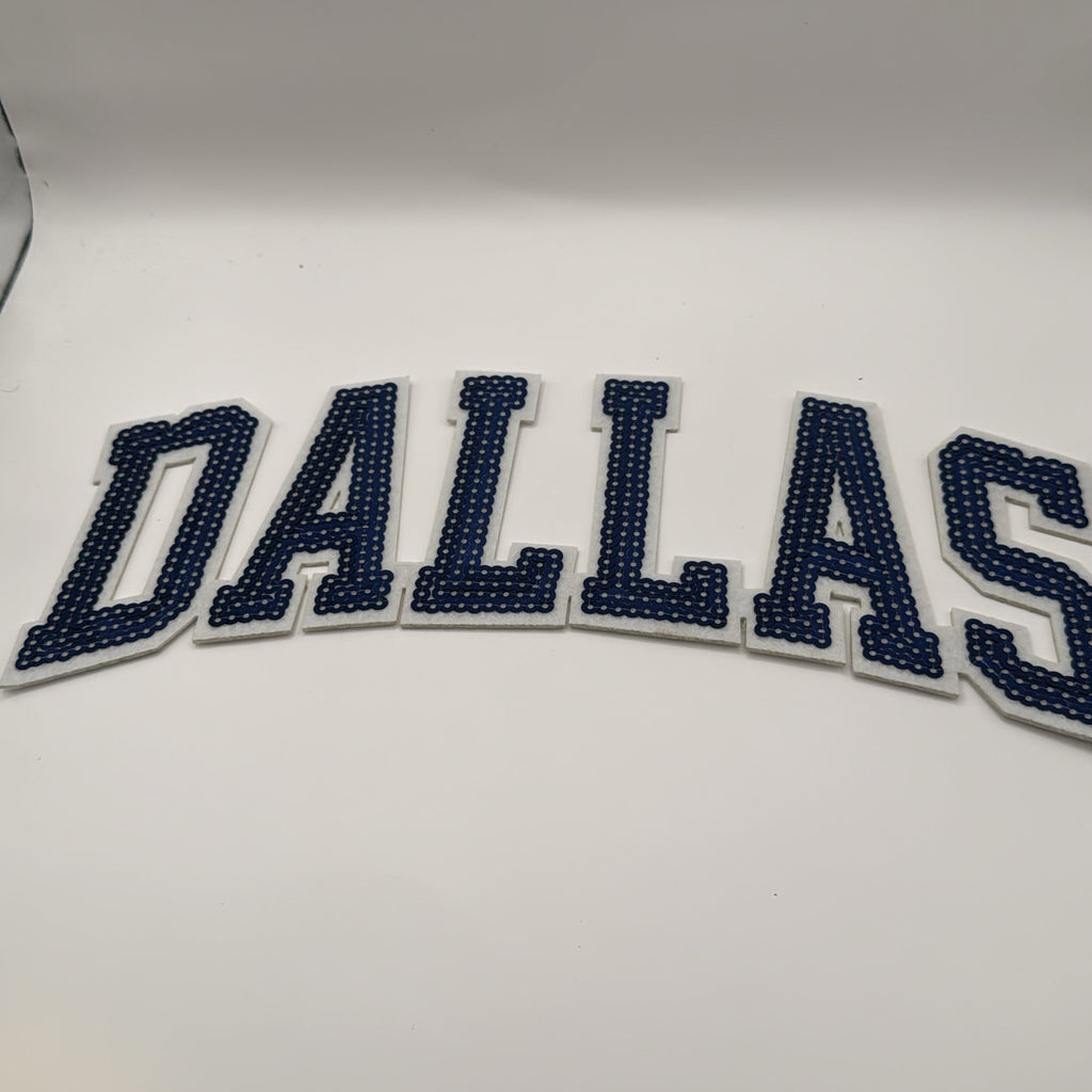 Dallas Navy Sequin Varsity Patch