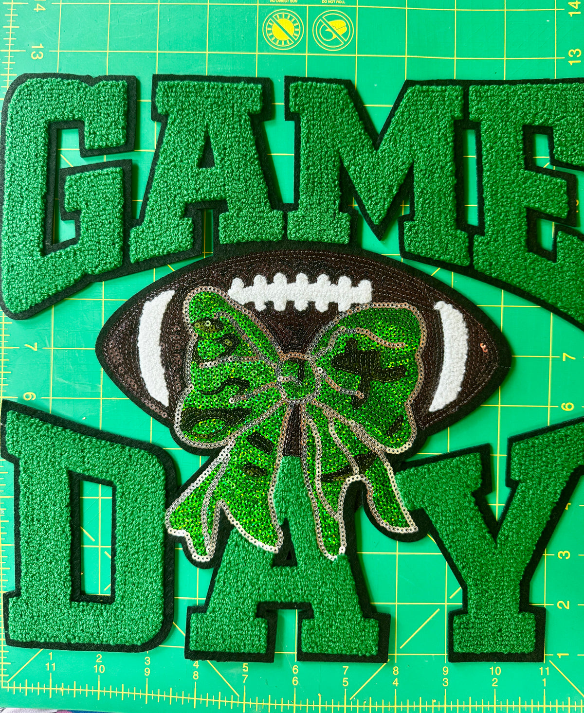 Game Day Football Chenille Patch - Green