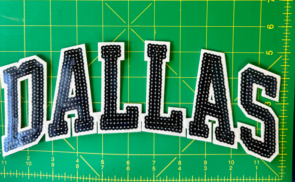 Dallas Navy Sequin Varsity Patch