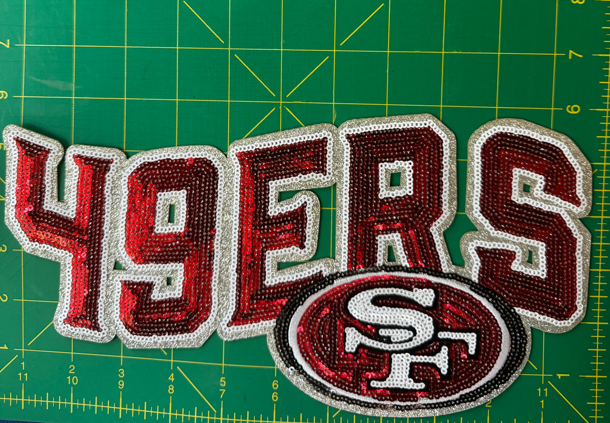 49ers Red & Silver Sequin Patch