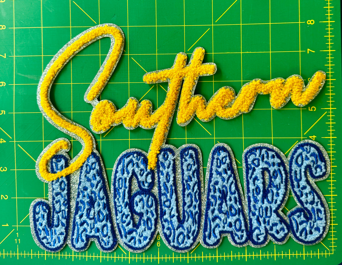 Southern Jaguars Blue Leopard Statement Patch