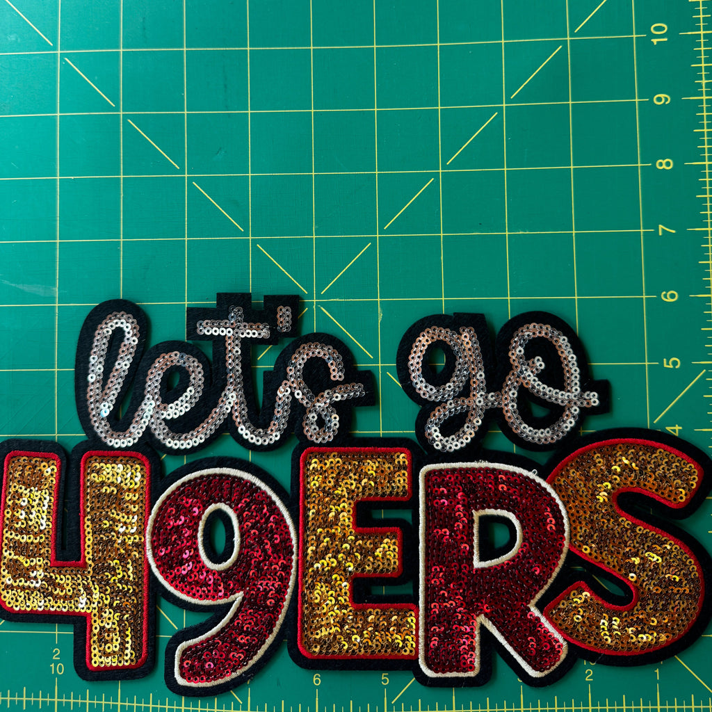 Let’s Go 49ers Red & Gold Sequin Patch