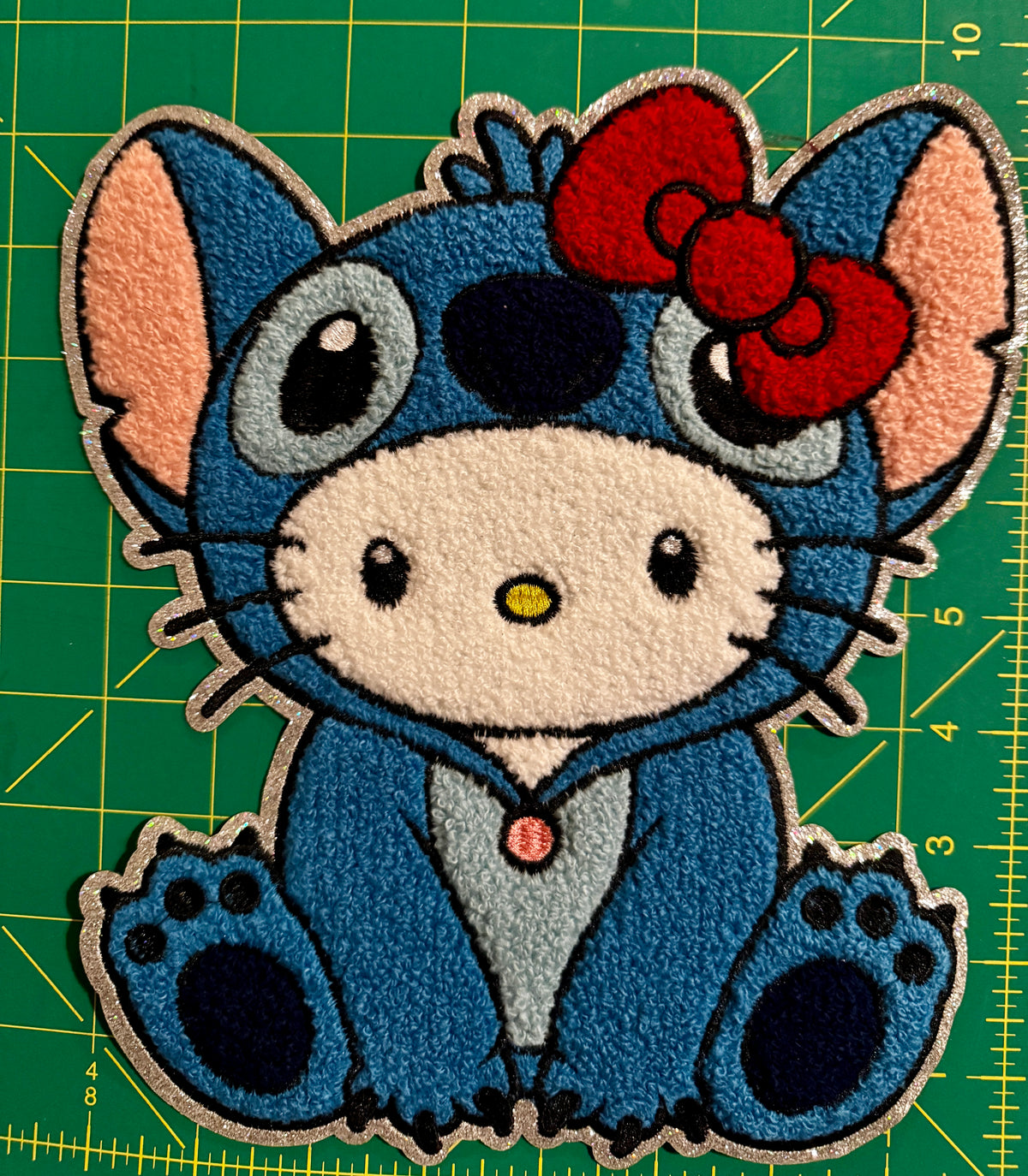 Hello Kitty in Stitch Costume Chenille Patch – Blue Character Patch