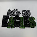 Let’s Go Eagles Green & Black Sequin Patch – Football Game Day Patch