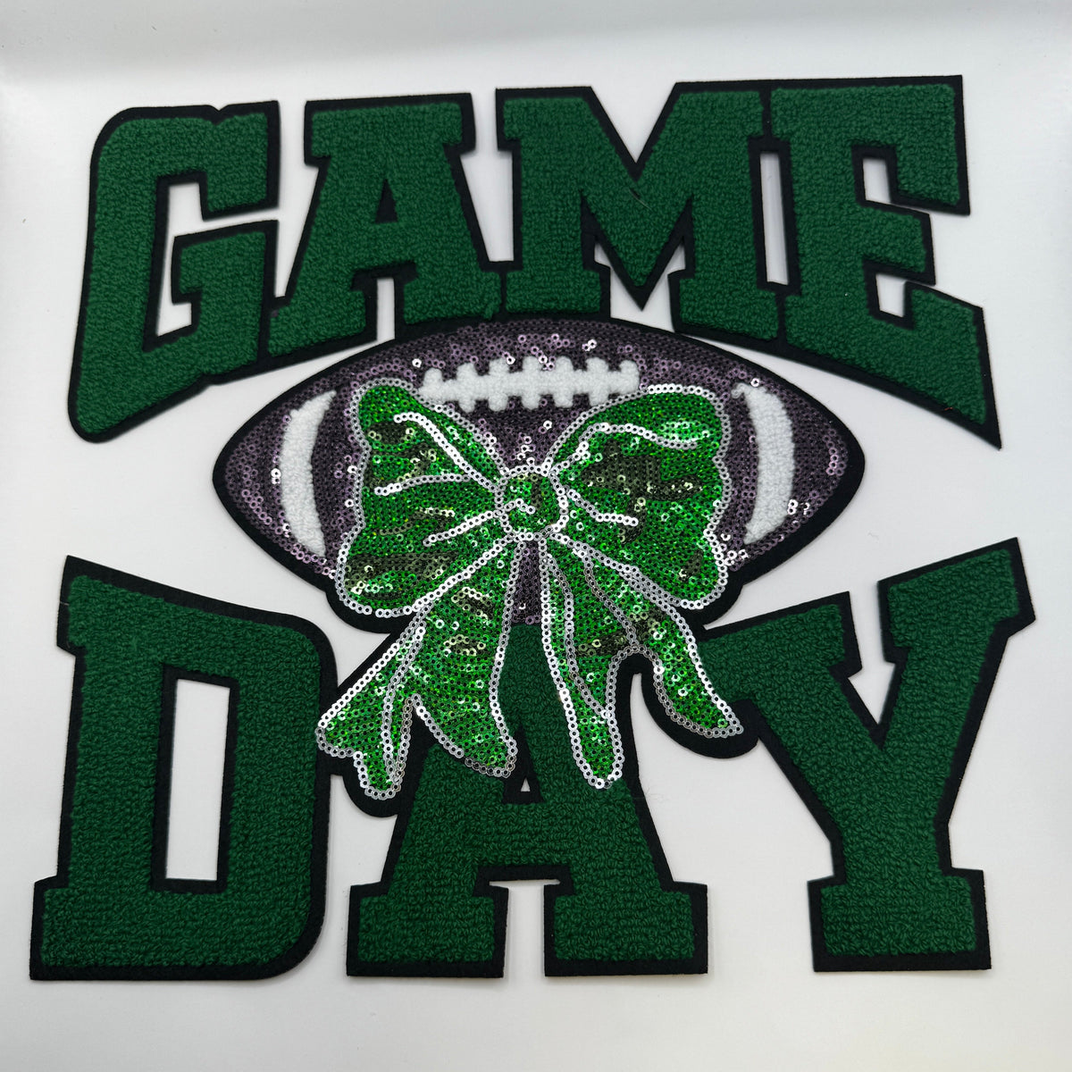 Game Day Football Chenille Patch - Green