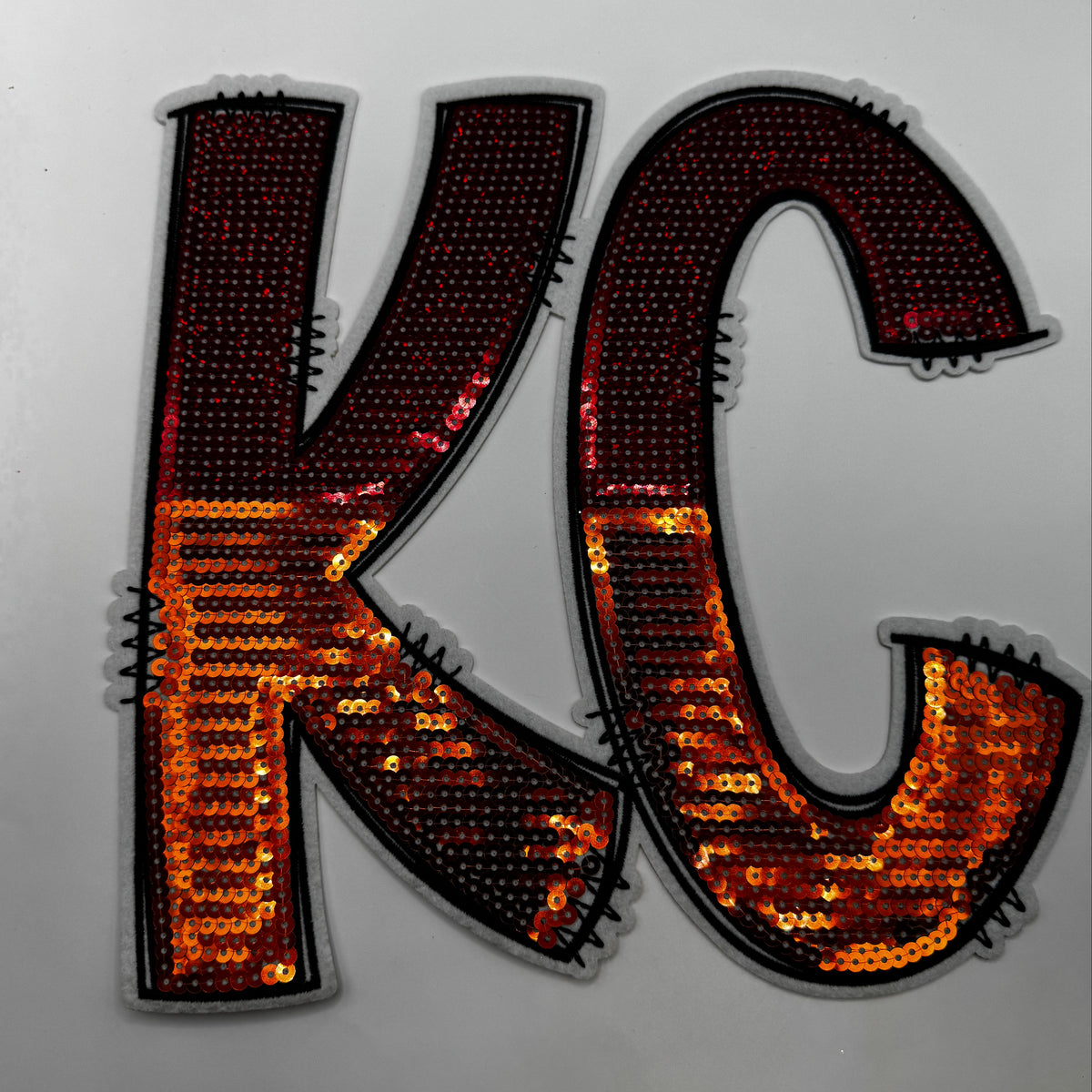 KC Red & Orange Sequin Patch