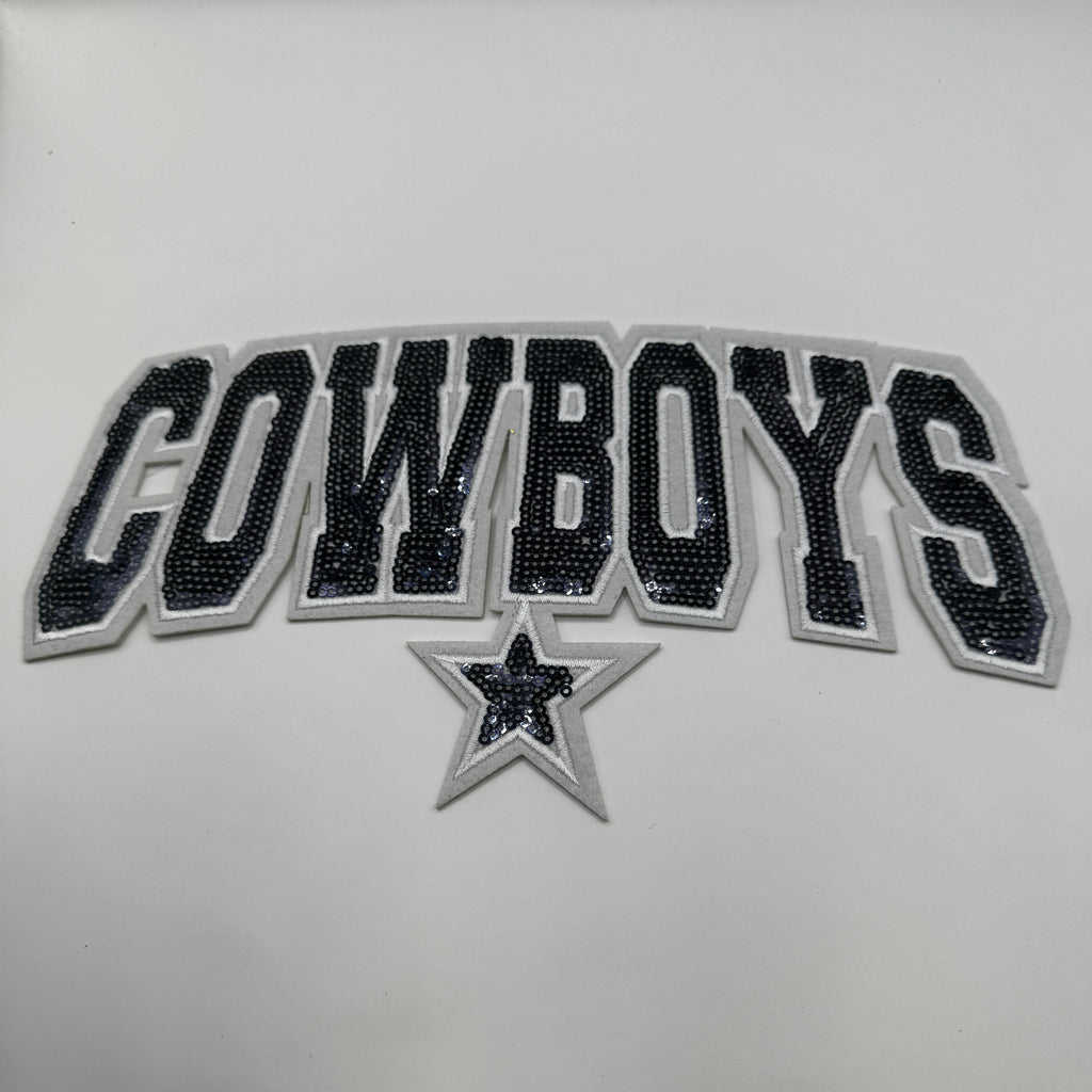 Cowboys Navy Sequin Varsity Star Patch