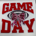 Game Day Football Chenille Patch – Red & White