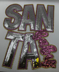 SANTA Baby Sequin Patch – Pink, Silver & Gold Christmas Appliqué