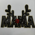 Mama Reindeer Black & Gold Sequin Patch – Christmas Holiday Patch