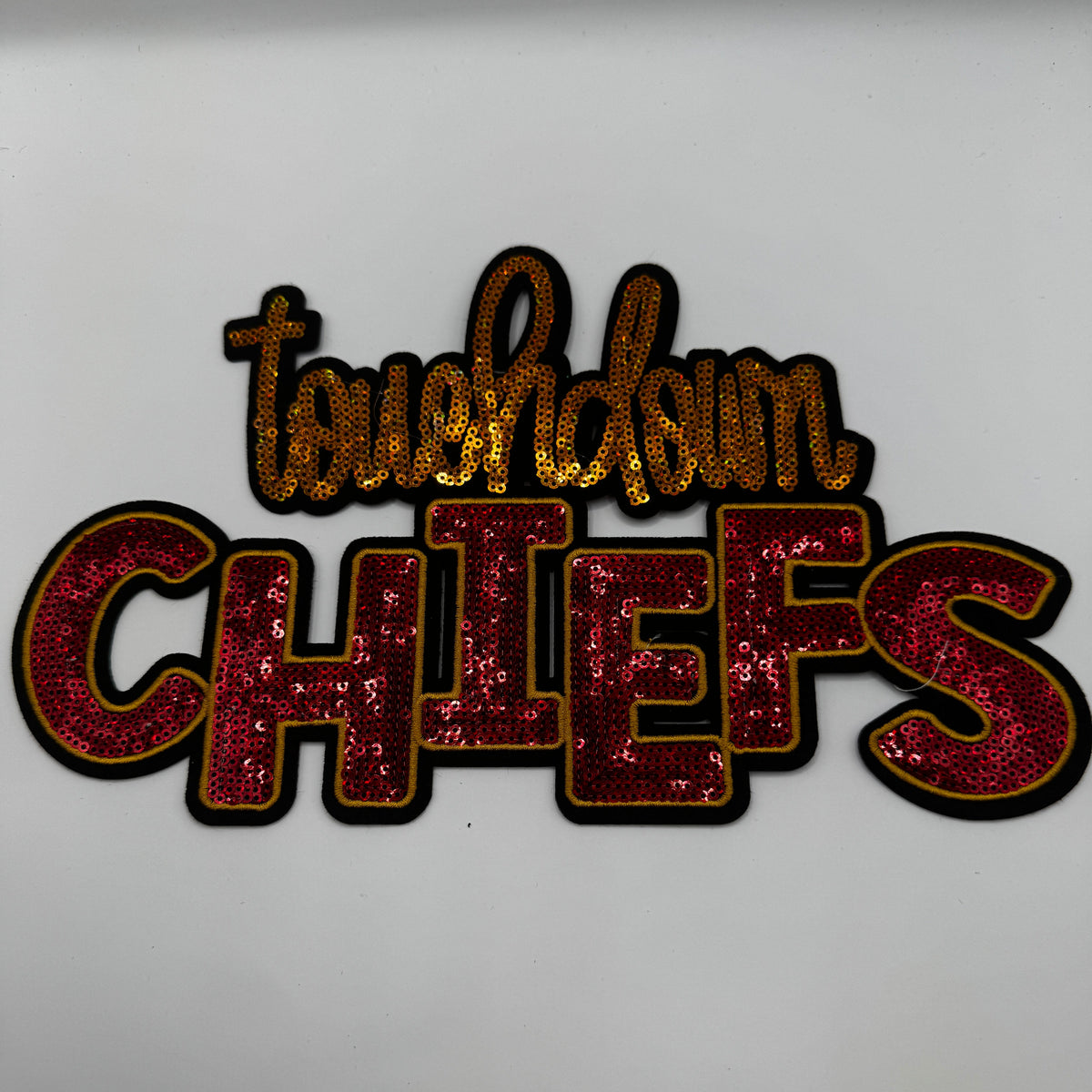 Touchdown Chiefs Red & Gold Sequin Patch