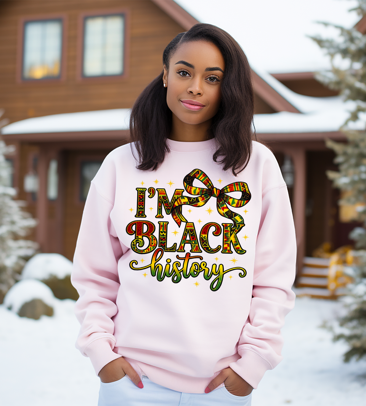 I’m Black History Graphic T-Shirt – African Heritage Bow Tee