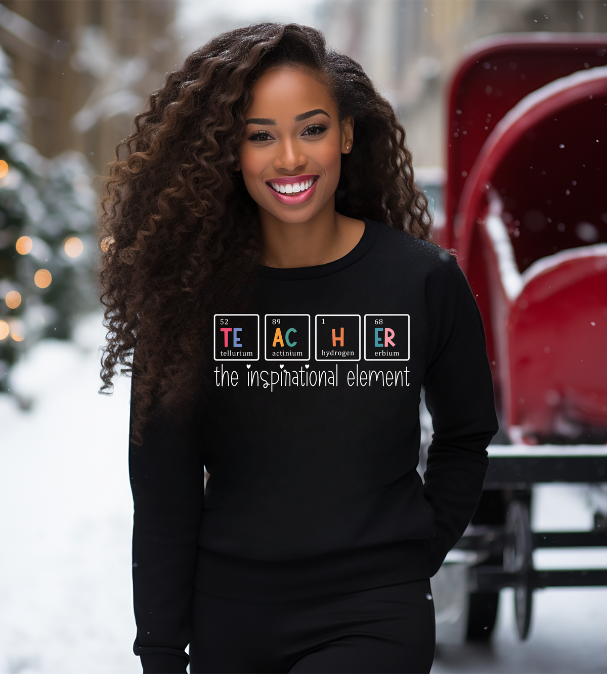 Teacher The Inspirational Element Graphic Shirt in White – Periodic Table Teacher Tee