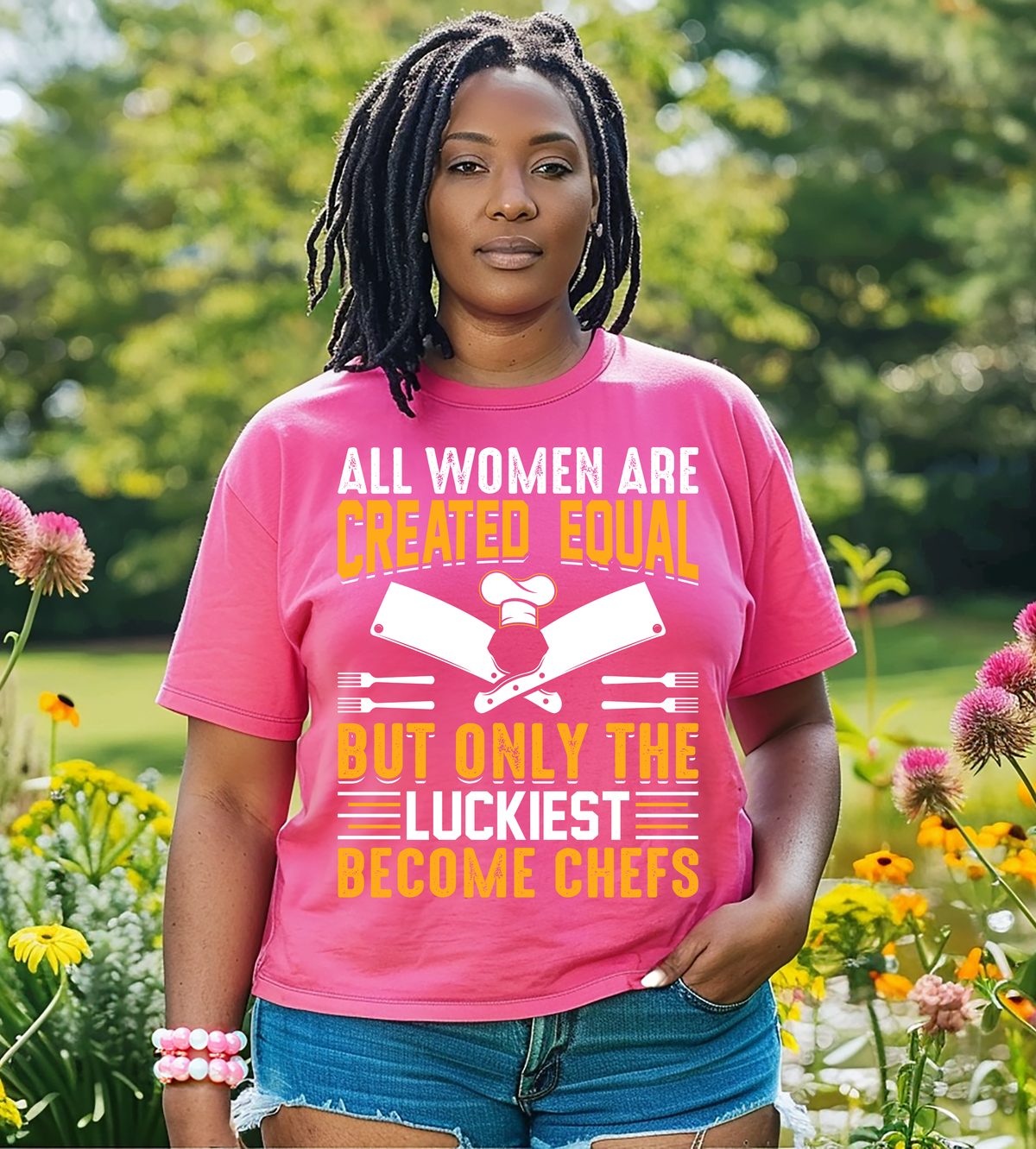 All Women Are Created Equal But Only The Luckiest Become Chefs Graphic T-Shirt | Chef Women Shirt