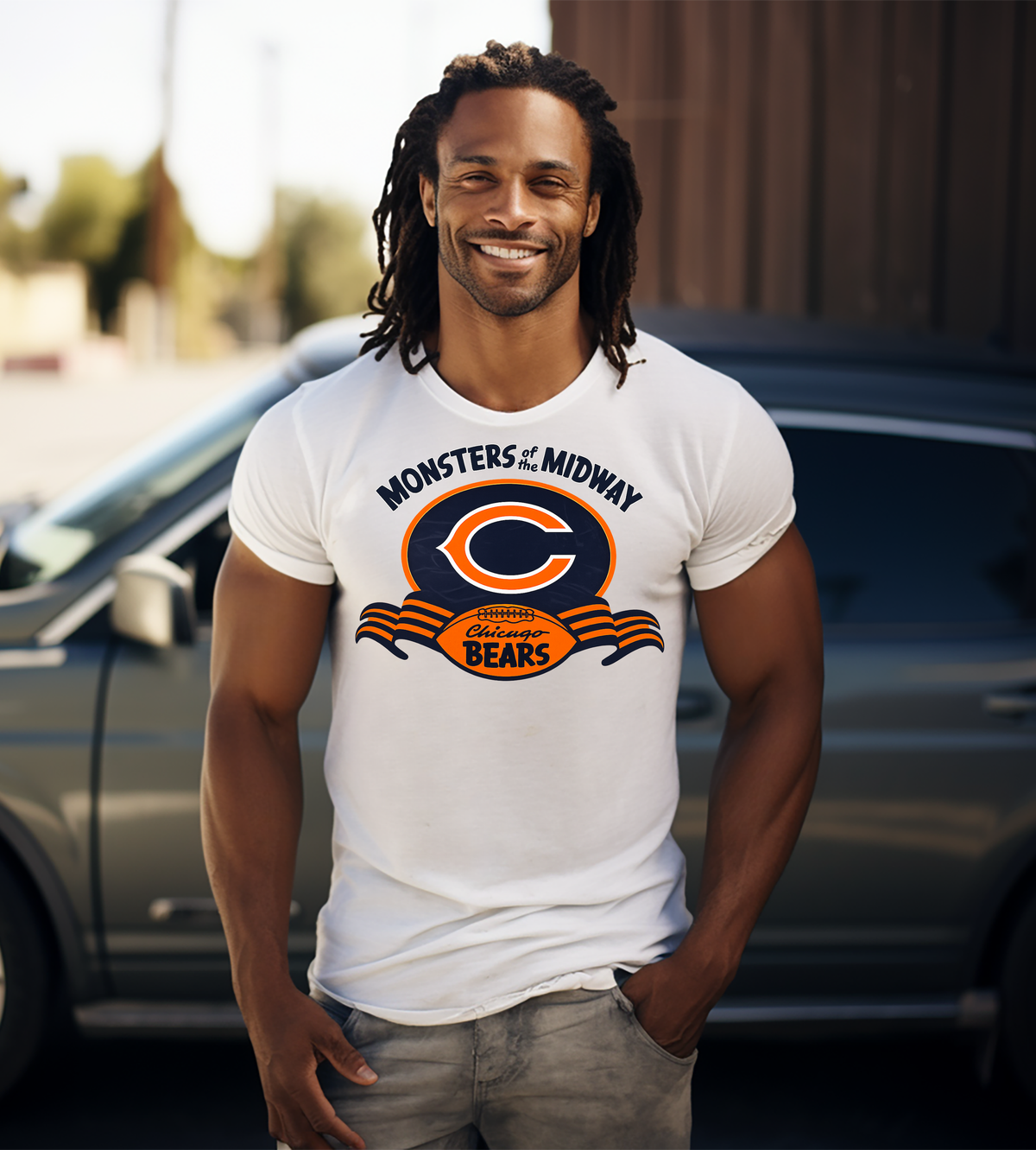 Monsters of the Midway Chicago Bears Football Graphic T-Shirt
