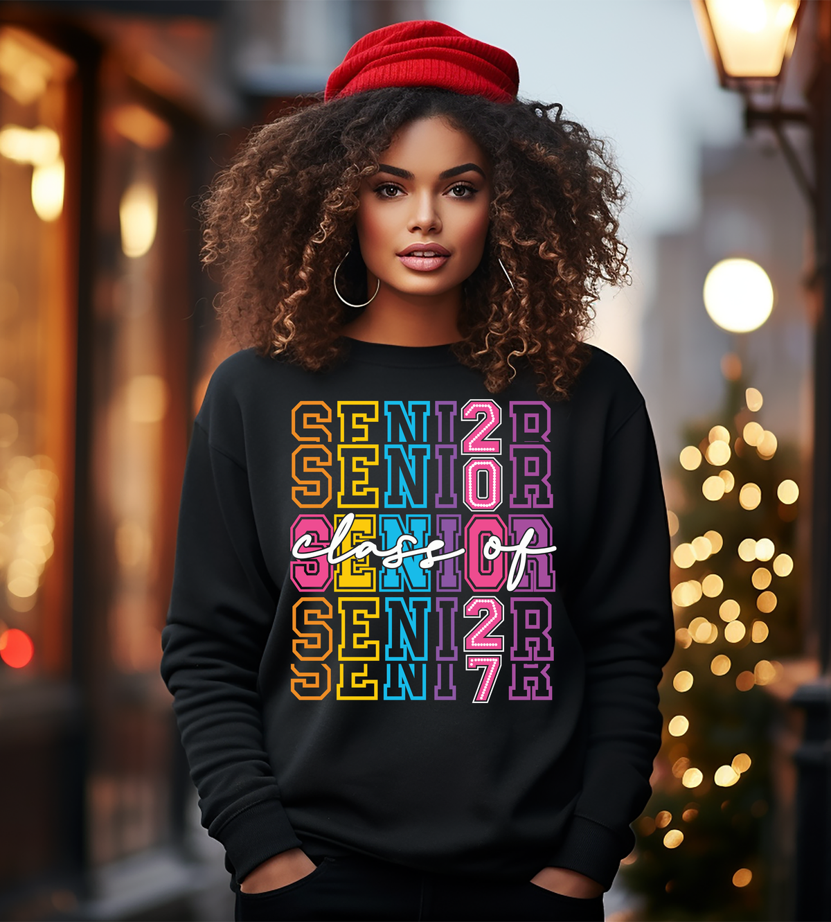 Class of 2027 Senior Shirt – Colorful Retro Senior Graduation Graphic Tee