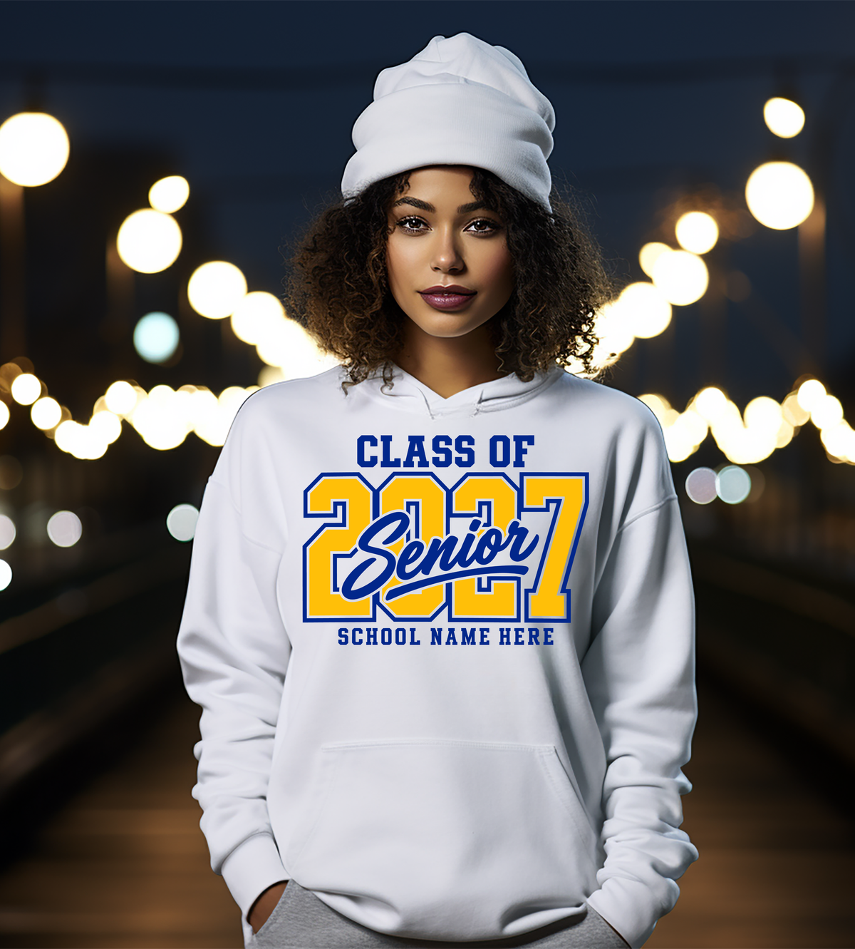 Class of 2027 Senior School Spirit Graphic T-Shirt | Custom Graduation Year Shirt