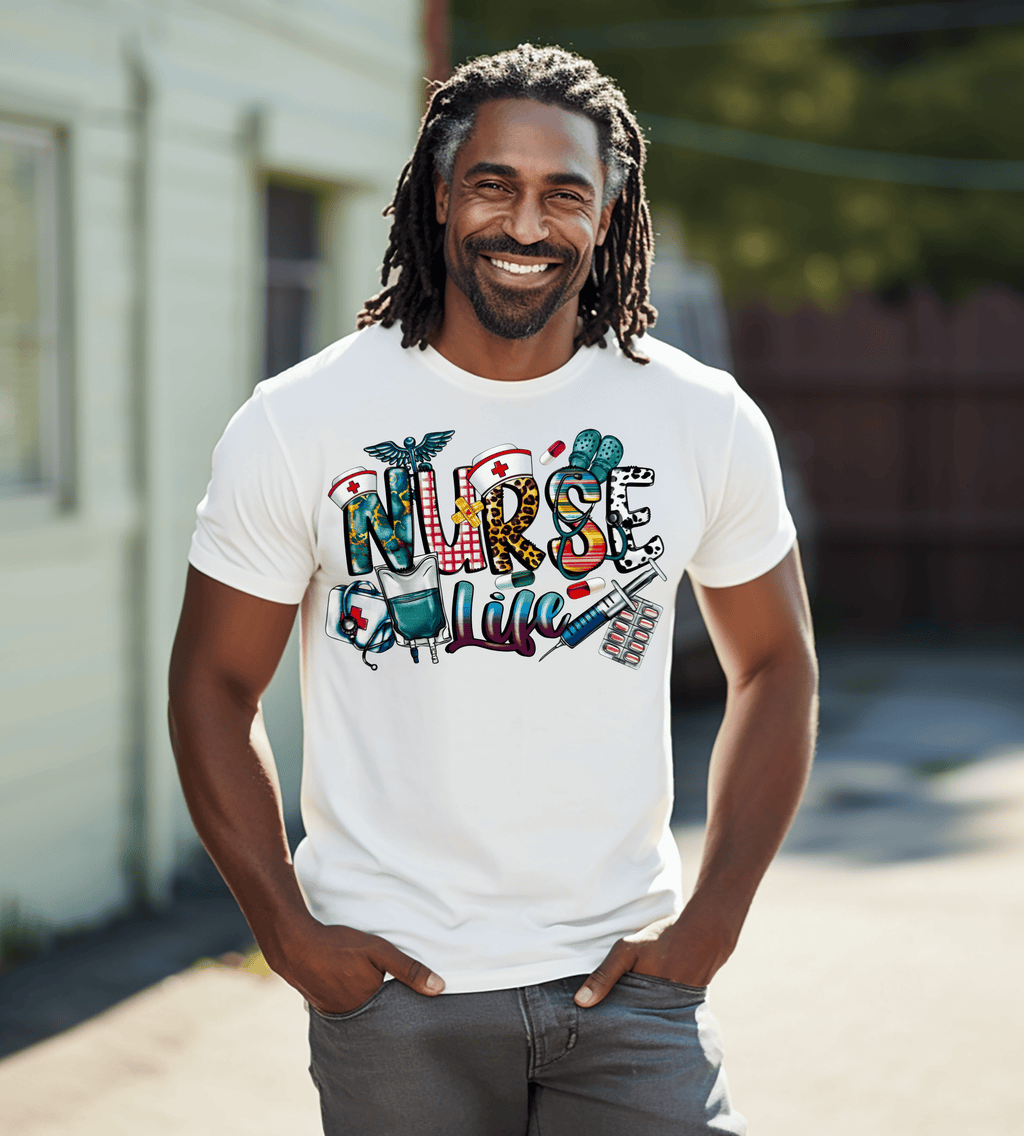 Nurse Life Colorful Medical Graphic T-Shirt