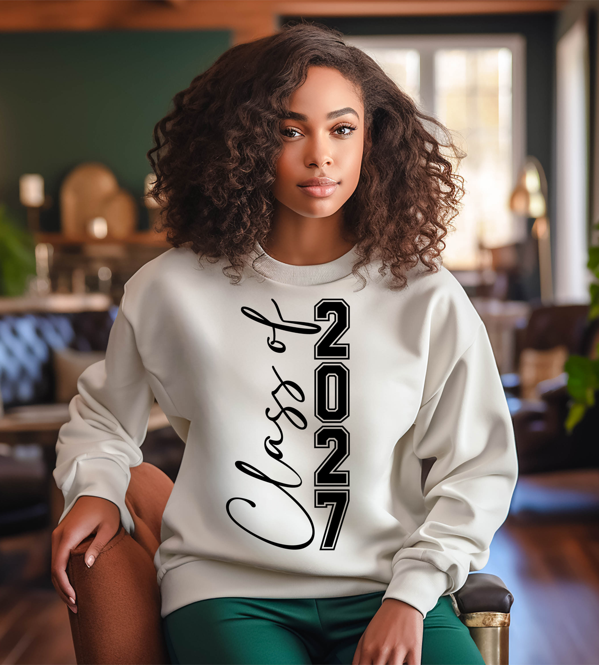 Class of 2027 Senior Script Graphic T-Shirt | Graduation Year Shirt