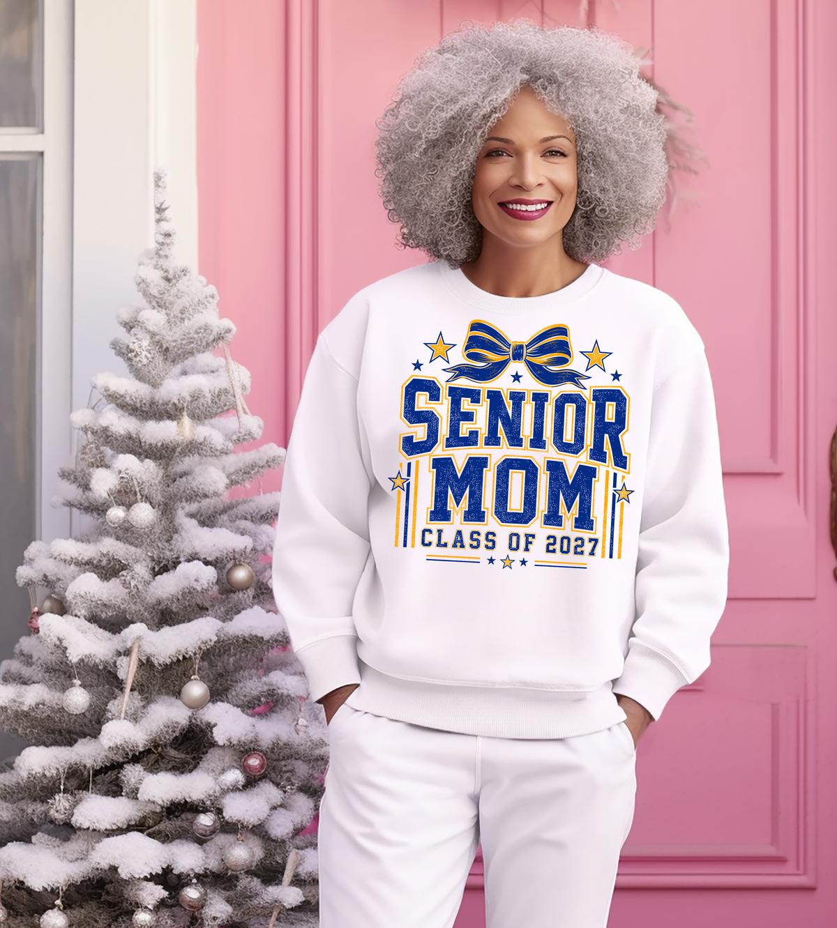 Senior Mom Class of 2027 Graphic T-Shirt | Graduation Mom Shirt | Proud Senior Parent Tee