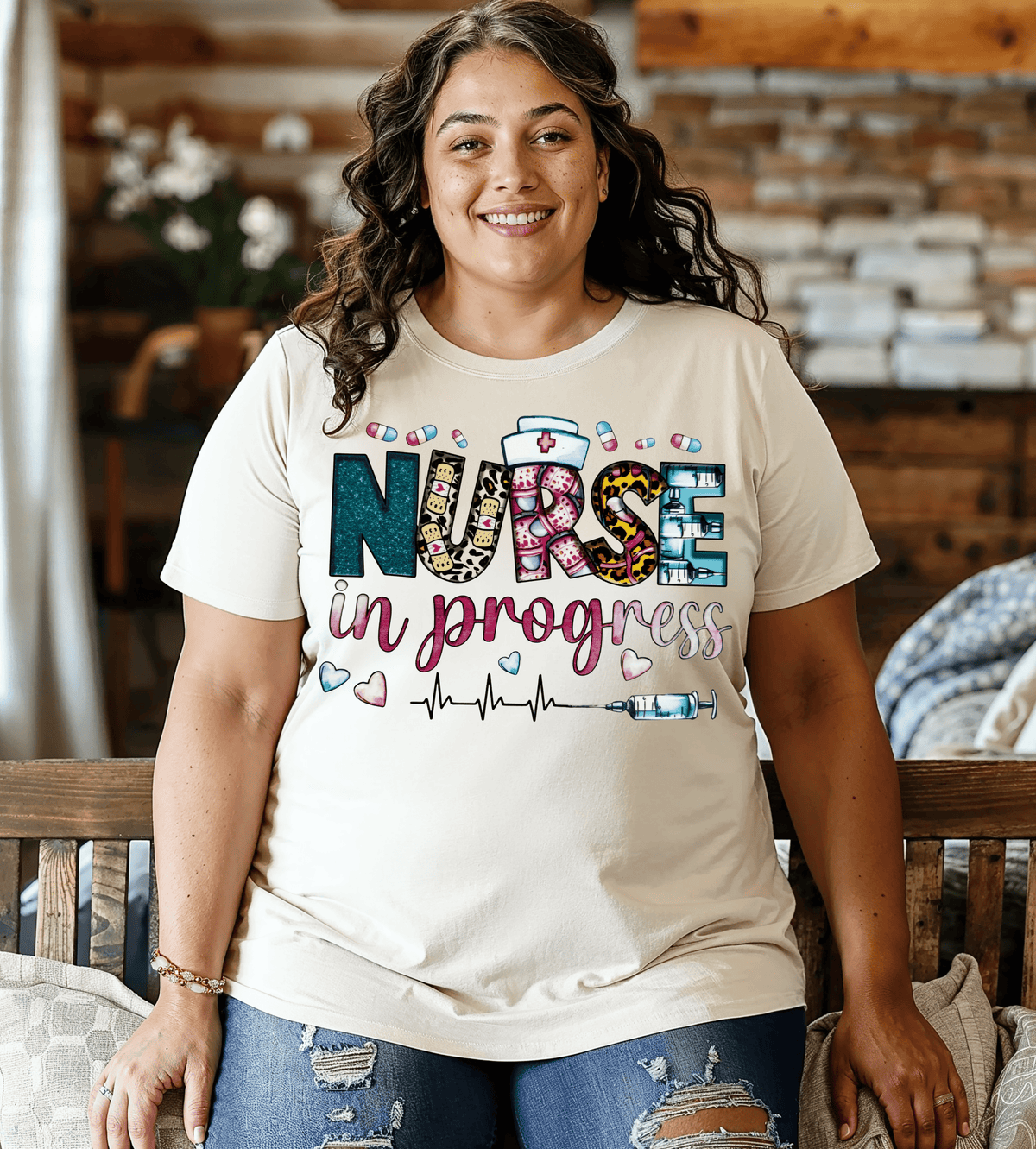 Nurse in Progress Nursing Student Graphic T-Shirt