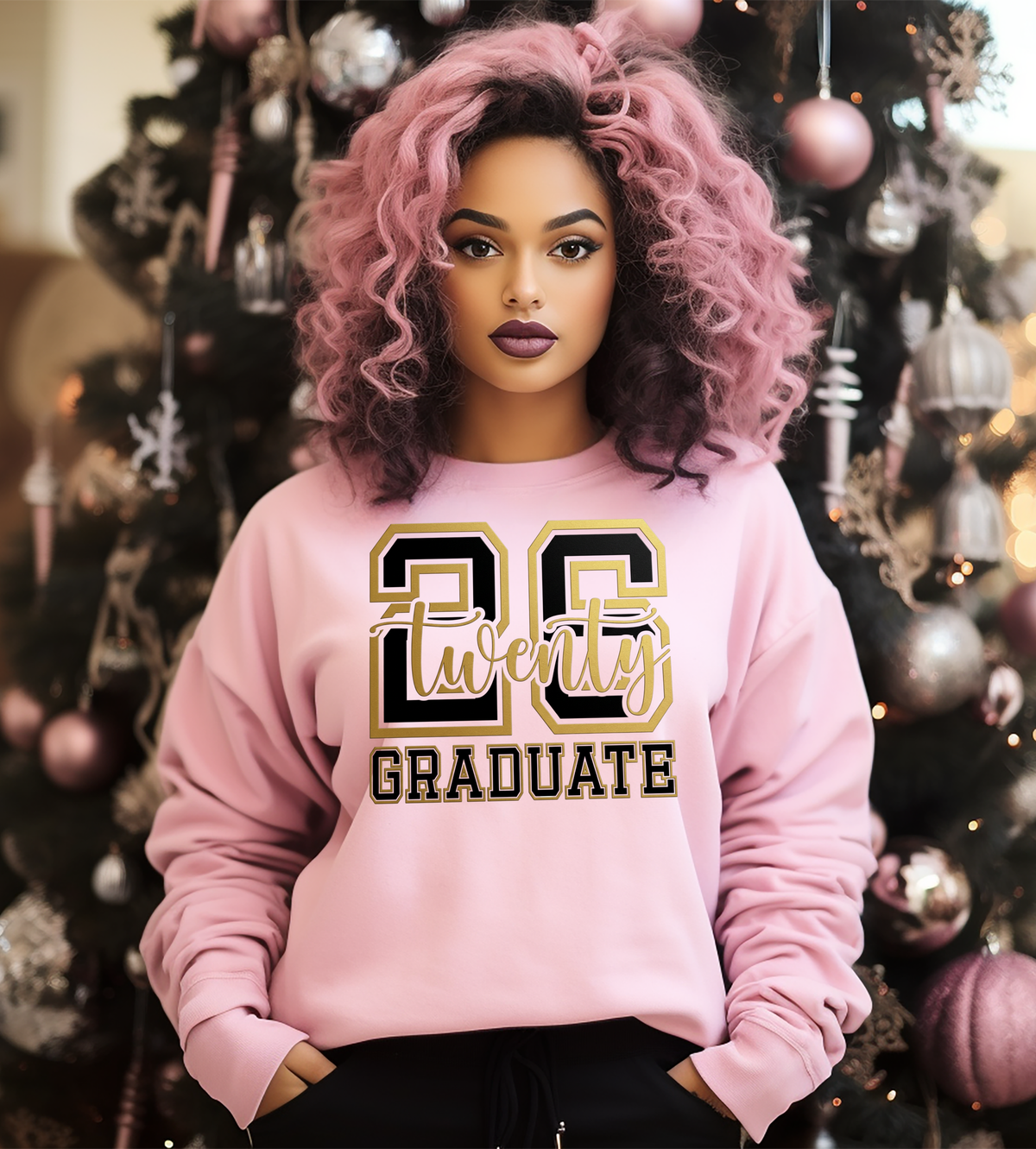 Class of 2026 Twenty 26 Graduate Graphic T-Shirt – Black & Gold Graduation Design