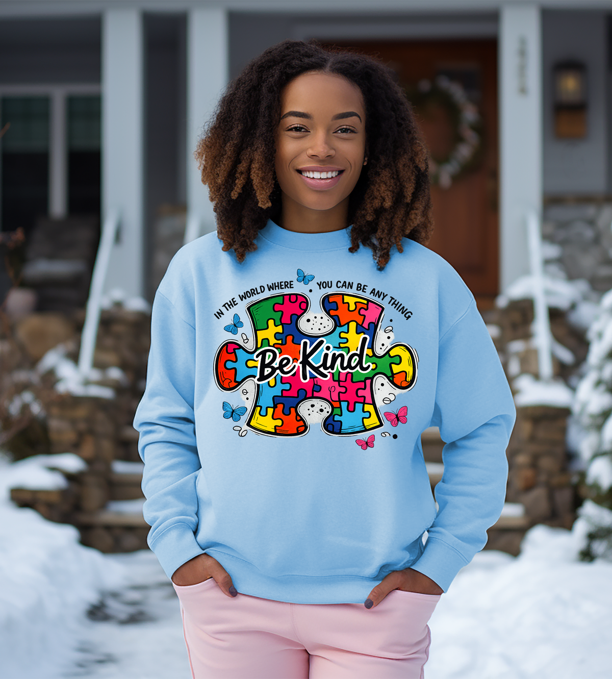 Be Kind Autism Acceptance Graphic Shirt | Colorful Puzzle Piece Tee, Sweatshirt & Hoodie