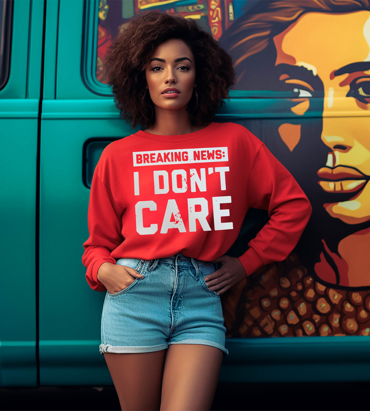 Breaking News I Don’t Care Graphic T-Shirt – Funny Sarcastic Statement Tee