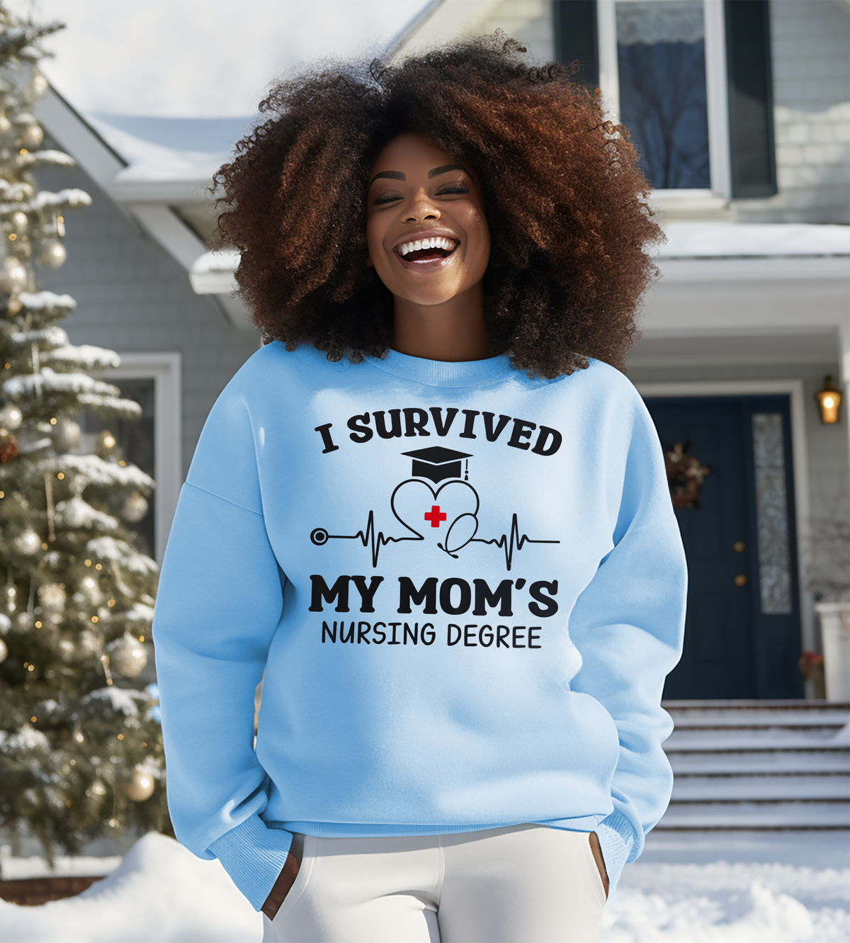 I Survived My Mom’s Nursing Degree Graphic Shirt | Funny Nurse Mom Tee