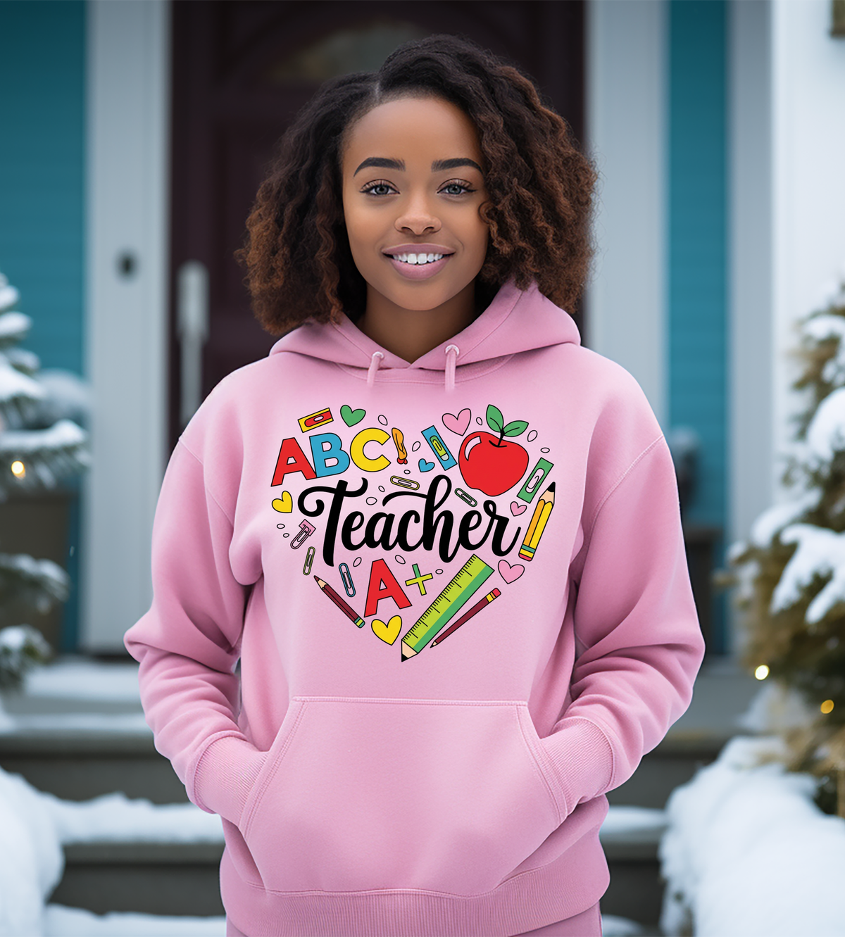 Teacher Heart Graphic Shirt | Colorful School & Classroom Teacher Tee