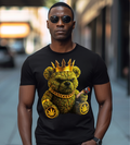 Crowned Cannabis Bear Graphic T-Shirt – 420 King Teddy Bear Tee