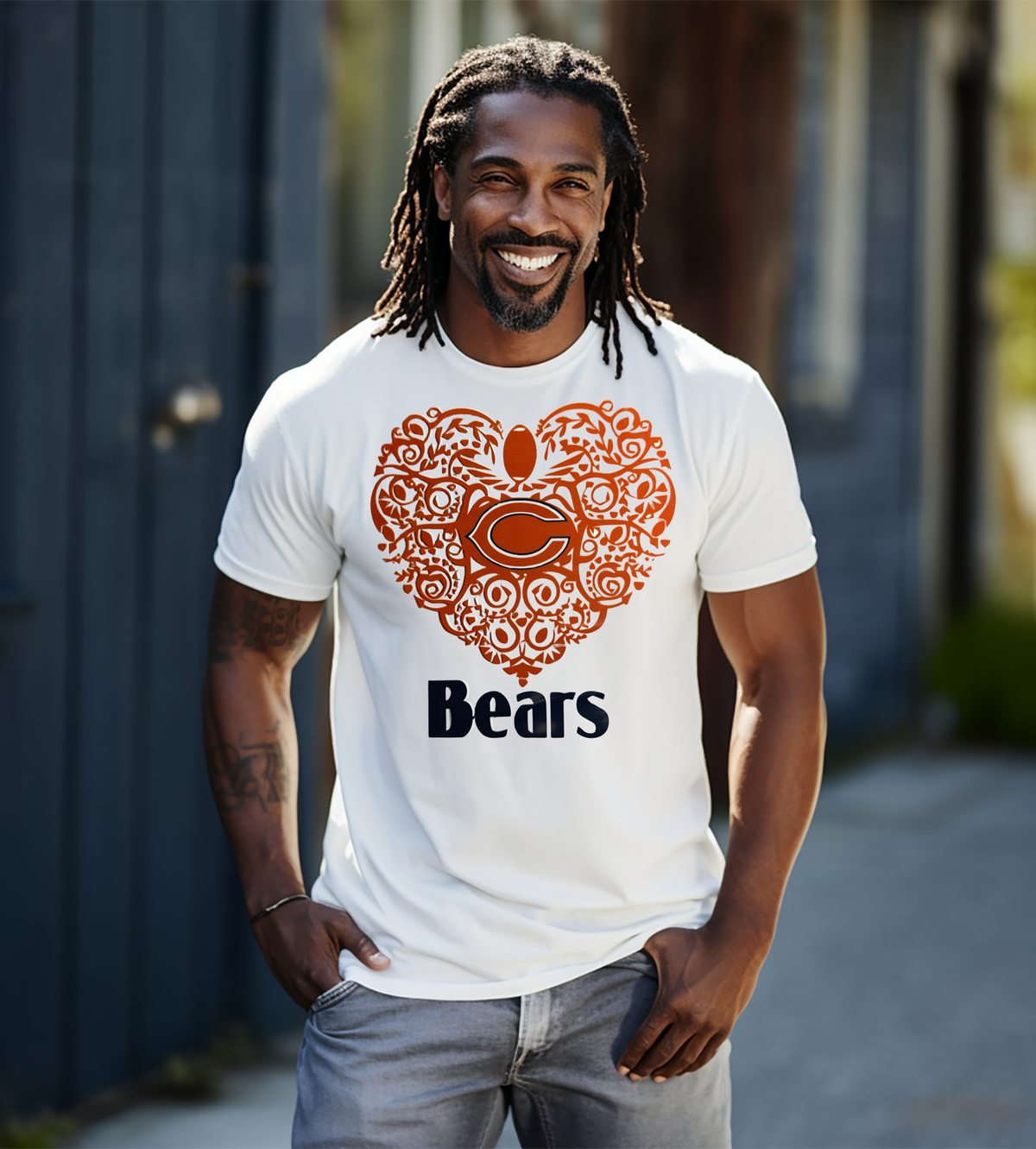 Chicago Bears Football Heart Graphic Shirt | Bears Fan Tee, Sweatshirt & Hoodie