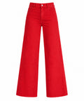 Women’s High-Rise Sailor Wide-Leg Jeans – Red