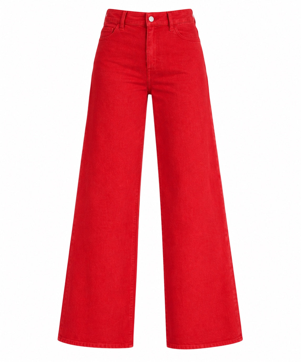Women’s High-Rise Sailor Wide-Leg Jeans – Red